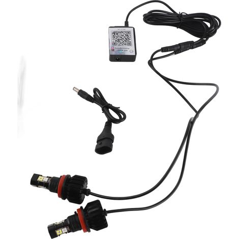 Mehrfarbige LED-Lampen für Nebelscheinwerfer, Farbwechsel, drahtlose Steuerung per Bluetooth-App, Tagfahrlicht (DRL), 2er-Pack (1/3)
