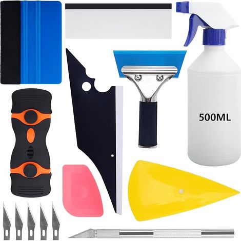 14 Piece Film Installation Tool Kit for Tint Film Vinyl and Car Protection Includes Multiple Squeegees and Scrapers (1/4)