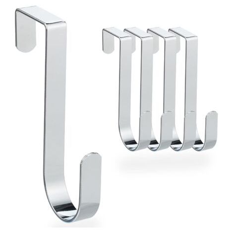 QORVA-Patère, lot de 5, crochet de porte, salle de bain, couloir, argent