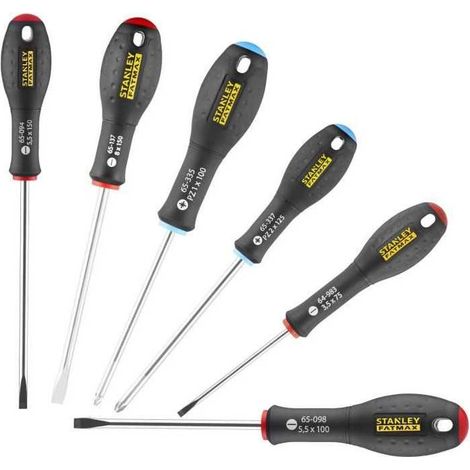 Jeu de 6 Tournevis - STANLEY FATMAX - 0-65-428 - Electricien + Mecanicien + Pozidriv