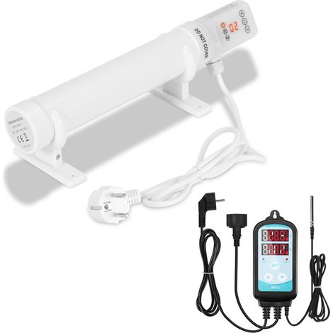 SWANEW Riscaldamento per serre Riscaldamento elettrico con asta bianca per serre con funzione di prenotazione 60W Con termostato digitale da 3000W (1/5)