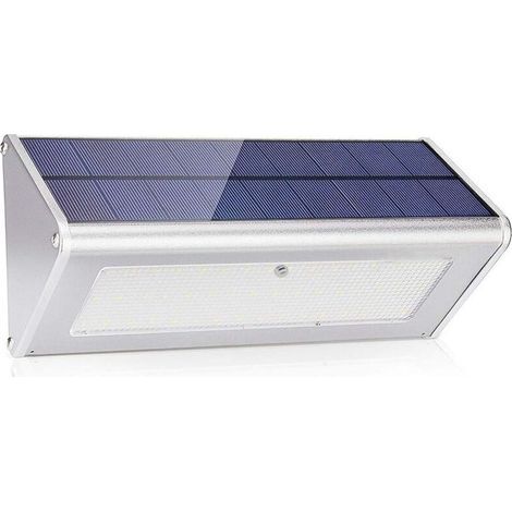 Outdoor solar lights with motion sensor, 48 LEDs, 1100 lm, 4500 mAh, IP65 waterproof aluminum housing, for security wall lighting, courtyard, driveway, garage, white light (1/5)