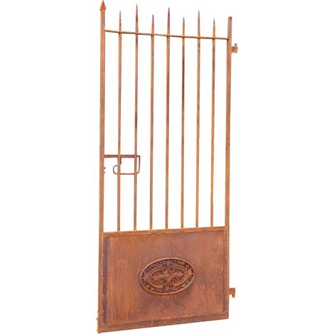 Outdoor iron gate 96x200x8 cm Wrought iron gate with antique finish Unique piece outdoor garden gate (1/5)