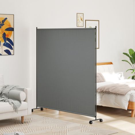 Panneau brise-vue paravent extérieur sur roulettes pour le jardin. terrasse. balcon - dim. 183L x 30l x 181H cm - gris (1/5)