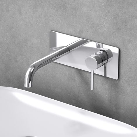 Sogood – Robinet mitigeur encastré pour lavabo et vasque – Laiton chromé – Installation murale – Cartouche céramique haute qualité - WA112 (1/5)