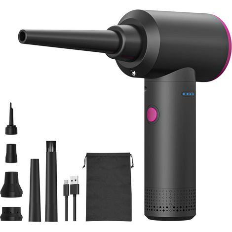 Druckluftgebläse - 100000 U/min Druckluftspray mit 9000mAh Akku, 3-Gang-Staubsauger-Tastatur-Reinigungsset mit LED-Licht zur PC-Reinigung