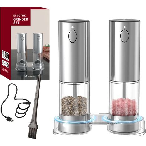 Molinillo de pimienta automático, recargable por USB, con tamaño de molienda ajustable, KYMQ-32A-H52-BS (1/2)