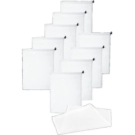Lot de 10 sacs en nylon à mailles fines pour aspirateur de piscine, 23 x 30 cm, avec cordon de serrage.-AquaForge (1/5)