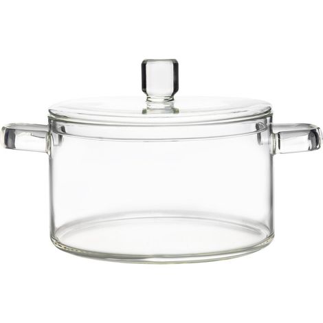 Casserole en Verre Transparente pour Cuisine Compatible Micro-ondes 18 x 25,8 x 15 cm - PANGIVO (1/3)