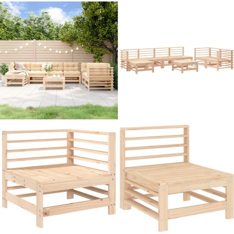 8-tlg. Garten-Lounge-Set Massivholz Kiefer - Holzsofa - Kieferholz (1/5)