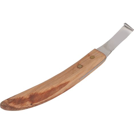 Couteau à sabot pour gaucher avec manche en bois, outil de parage des sabots de bétail en acier courbé (1/5)