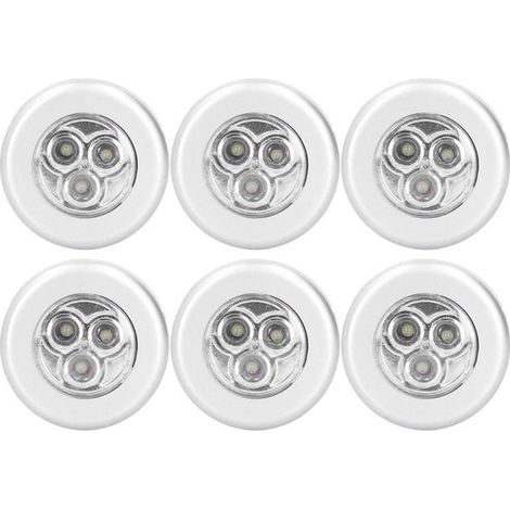 Juego de 6 luces LED con bisagras hidráulicas para puertas de armarios, control táctil, iluminación de vestidores, muebles de interior y más. (1/5)