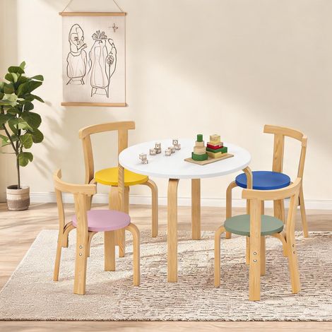 Ensemble table et chaises enfant en poplar bois 60 x 60 x 50 cm (1/5)