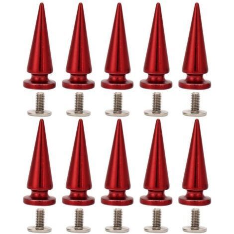 10 Pieces 26mm Copper Rivets with Screws for DIY Leather Bags and Shoes (Red) (1/5)