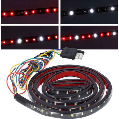 60 Zoll langer, einreihiger, fünffarbiger Lichtstreifen für LKWs mit 4-Pin-Anschluss, IP67 wasserdicht, für Pickups, Jeeps, Wohnmobile, Vans, Rams, Chevy und GMC Trucks in Rot/Weiß (I0001). (1/5)