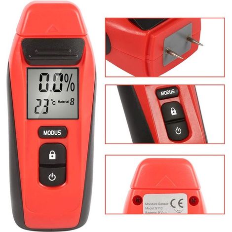 Misuratore di umidità Misuratore di umidità professionale Misuratore di umidità per legno / materiali da costruzione / pareti Misuratore di umidità per (1/5)
