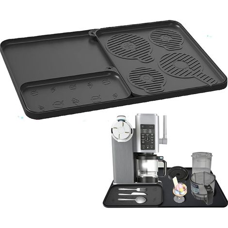 Ensemble de Trois Tapis Antidérapants en Silicone Pour Machine à Crème Glacée Ninja Creami NC700 NC701 Arbeitsplatten Schutzmatte + Abflussmatte + Aufbewahrungsmatte，Antidérapant, Anti Gouttes, Rangem (1/5)