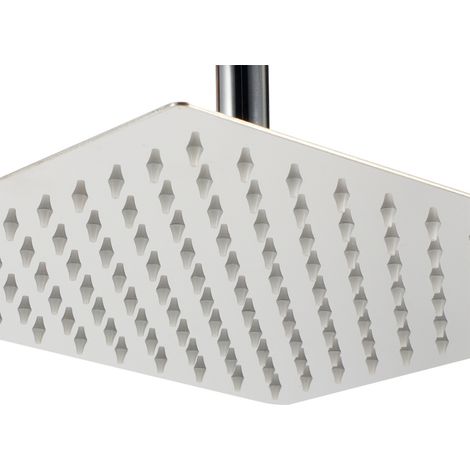 Cabezal de ducha mural de acero inoxidable de 25 cm, G1/2, de bajo consumo de agua, alto caudal, con accesorios. (1/5)