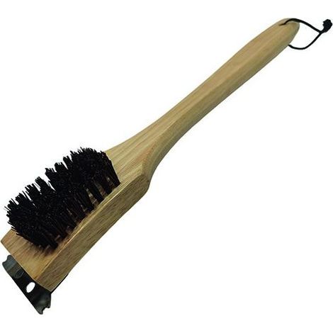 Spazzola per barbecue Sandri, legno con raschietto, 38 cm