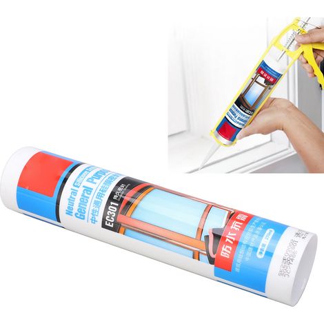 Colle à verre EC301 neutre et imperméable à prise rapide, mastic transparent imperméable et résistant aux chocs, silicone structurel résistant aux intempéries (1/5)