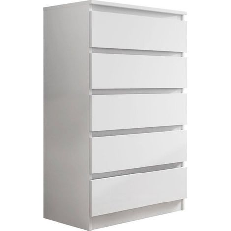 Commode Comfivo 231, Blanc, Avec tiroirs, Nombre de tiroirs: 5, 112x70x40cm (1/5)