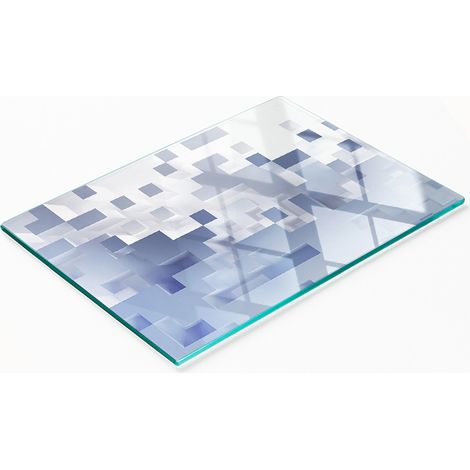Schneide- und Servierbrett aus Glas, abstrakter Würfel, 80 x 52 cm (1/5)