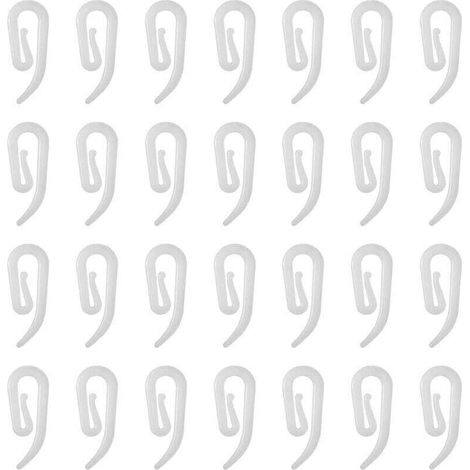 100pcs Crochets en Plastique Blanc pour Rideaux - Rail, Fenêtre, Porte et Douche