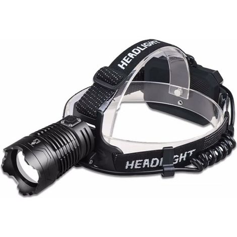 Linterna frontal recargable, linterna frontal LED XHP360 súper potente, linterna frontal LED súper brillante de 8000 lúmenes, la luz más brillante adecuada para pesca y exploración.