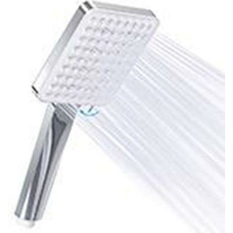 Douchette à main avec tuyau en acier inoxydable de 1,5 m, types de jets carrés, grand pommeau de douche, économie d'eau, chrome haute pression, pommeau de douche universel (1/5)