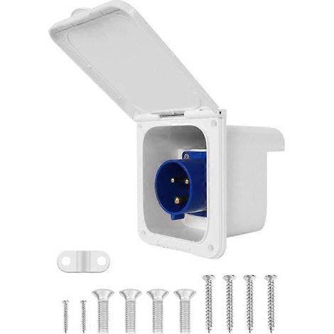 Prise d'alimentation secteur pour camping-car, caravane, raccord encastré 220 V-250 V 16 A (1/5)
