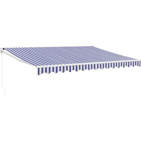 Maison Exclusive - Markise Einziehbar Blau und Weiß 4,5x3 m Stoff