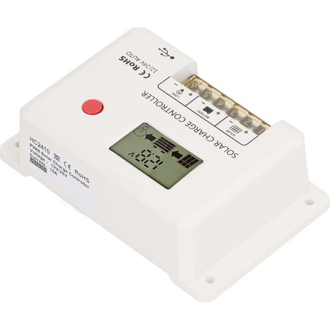PWM-Solarladeregler mit 32-Bit-Hochgeschwindigkeits-Steuerchip, LCD-Display, IP32-Schutzart, geeignet für Solarmodule (12 V/24 V, 10 A). (1/5)