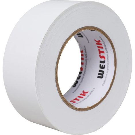 Ruban adhésif de qualité professionnelle, truban adhésif coloré pour réparation, bricolage, travaux manuels, utilisation en intérieur et extérieur, 50 mm x 50 m, 7,5 mm d'épaisseur, blanc (1/5)