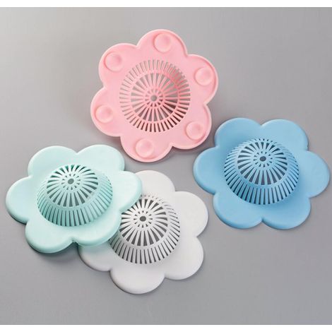 Lot de 4 bouchons de vidange en silicone avec ventouses,idéal pour salle de bain,baignoire et douche de cuisine (1/5)