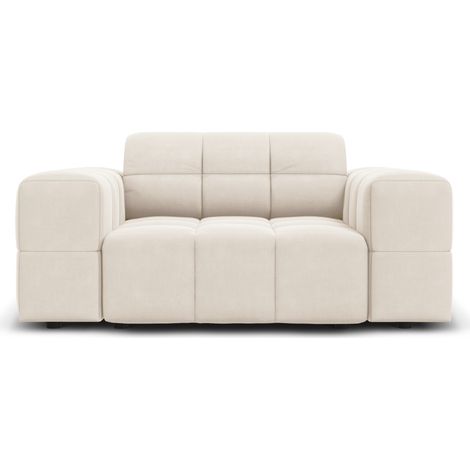 Fauteuil en velours beige clair (1/5)