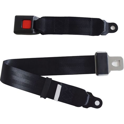 Jeffergarden – Ceinture de sécurité 2 points réglable noire – Installation facile – Haute résistance à la traction – Universelle pour voiturette de golf et autobus scolaire (1/5)