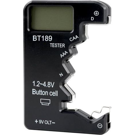 Testeur de Piles - Mini Testeur Numérique - Écran LCD Haute Définition - Compatible avec AA AAA 9V (1/5)