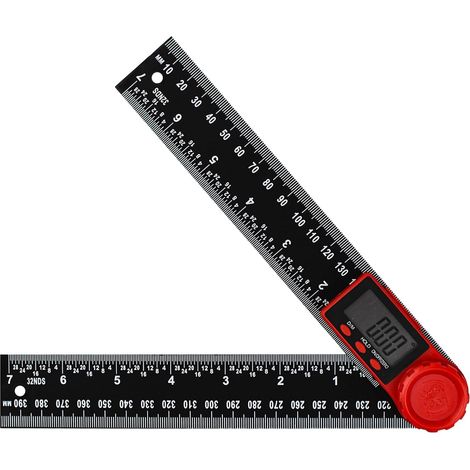 APEX Instrument de mesure d'angle numérique, 0-360°, double échelle, avec écran LCD et fonction de verrouillage, adapté aux mesures de travail du bois. (1/5)