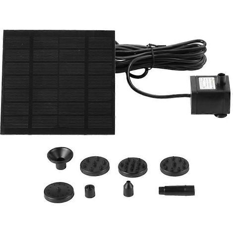 Pompe à eau solaire avec panneau solaire, pompe pour fontaine, système d'irrigation pour piscine, bassin et jardin (abreuvoir à oiseaux/bassin/jardin) - JBMEDIA (1/4)