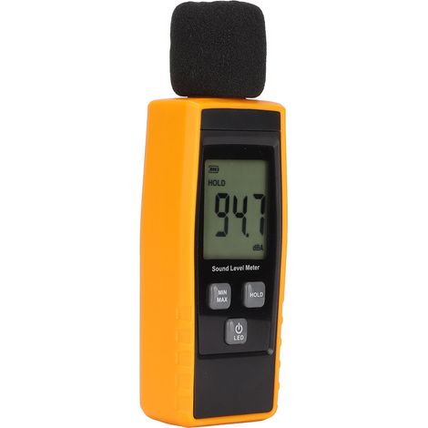 Digitales Schallpegelmessgerät RZ1359, Messbereich: 30 bis 130 dBA, mit hintergrundbeleuchtetem LCD-Bildschirm. (1/5)