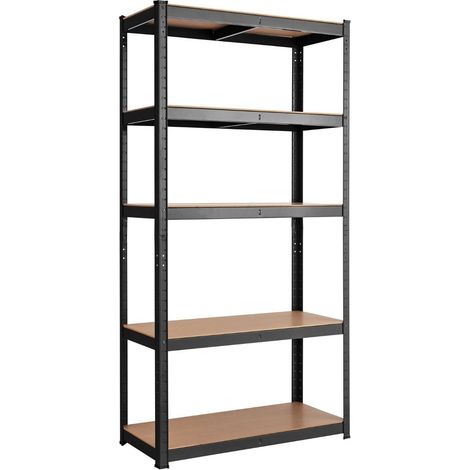 Estanteria de almacenamiento de 5 niveles con estructura de metal estante de metal capacidad de carga de hasta 650 kg 75 x 30 x 150 cm negro