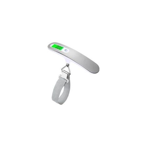 Pèse-bagages de voyage, balance à bagages numérique de 110 lbs, balance à vagues portable portable avec sangle en maille pour une utilisation en extérieur (clé ronde blanche et rétroéclairage vert