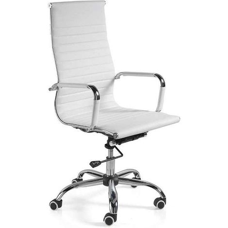 Silla despacho giratoria elevable acabado blanco, 60 cm(ancho) 108-115 cm(altura) 66 cm(fondo) (1/2)