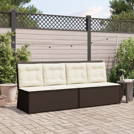 Maison Exclusive - Gartenbank Braun Poly-Rattan (1/5)