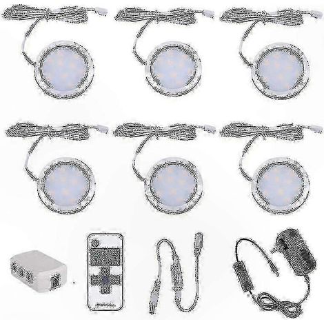 Dimmbares LED-Beleuchtungsset für Schränke, 12V Aluminium-Strahler für Kleiderschränke, Bücherregale, Kleiderschränke (6er-Set) (1/5)