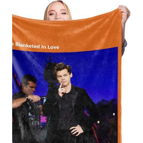 Couverture étoile personnalisée Harry Styles 80x100 cm, motif star design, couverture légère en microfibre, idéale pour canapé ou lit, cadeau fan (1/3)