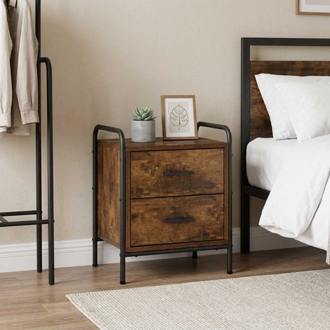 vidaXL Bedside Cabinet Smoked Oak 40 x 30 x 50 cm Engineered Wood (1/5)