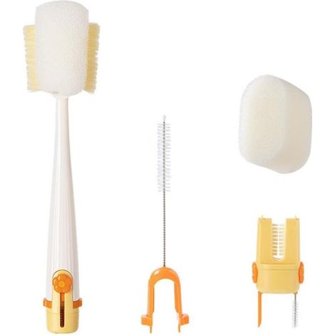 1 paquet de brosse de nettoyage polyvalente 5 en 1, brosse de nettoyage de couvercle, outil de nettoyage, amovible, nettoie l'intérieur des tasses, des couvercles, des becs verseurs et des pailles (1/4)