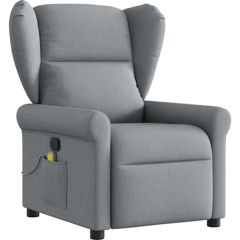 Maison Exclusive - Massagesessel Hellgrau Stoff