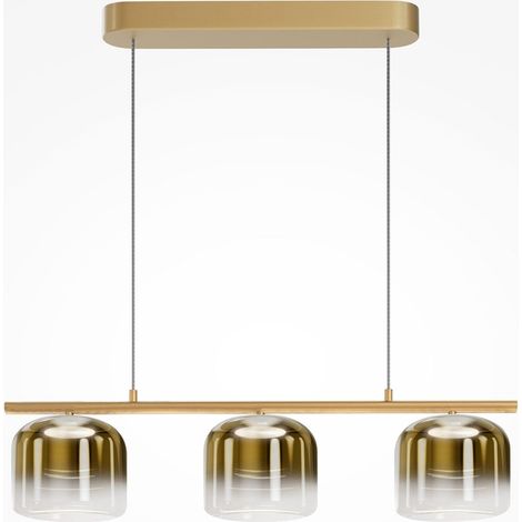 Lampadario Contemporaneo Spirito Metallo E Vetro Oro 3 Luci Led 14W (1/5)